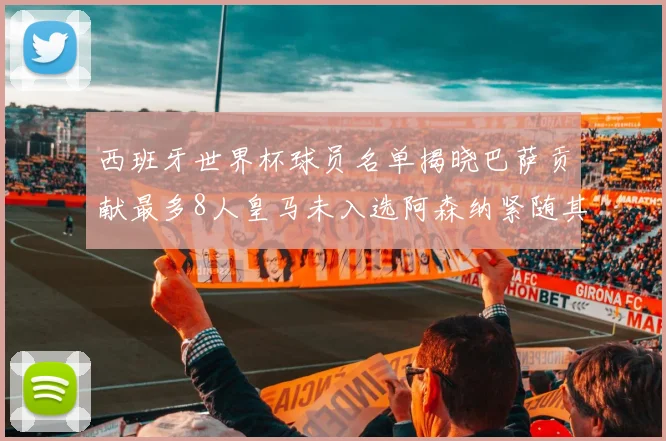 西班牙世界杯球员名单揭晓巴萨贡献最多8人皇马未入选阿森纳紧随其后3人并列第二